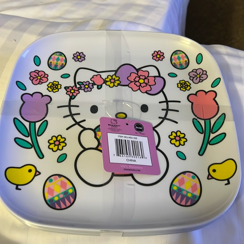 NEW! A Set of 4 Hello Kitty Easter 2024 Plates